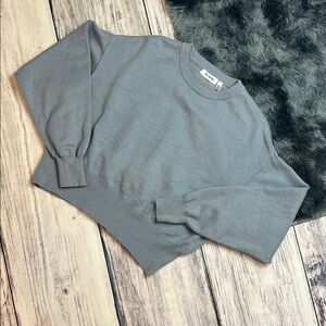 Slate Grey Soft Crewneck Crop Sweater by thursdays in Toronto